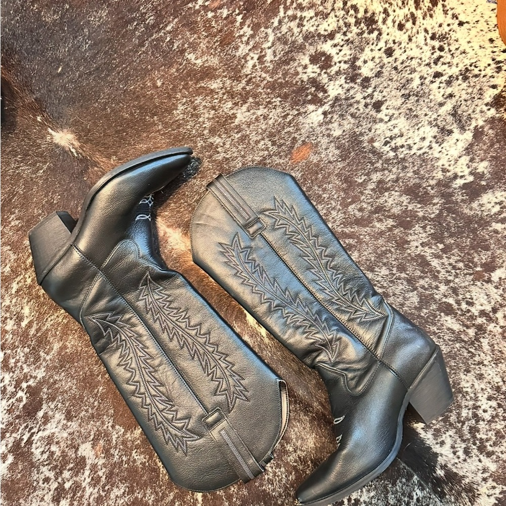 Black Western Leather Boots